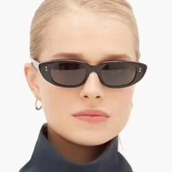 

2020 Classic Small Frame Sunglasses Women's Cat's Eye Metal Hinge Sunglasses Fashion Versatile Ultra-light Men's Sun Glasses