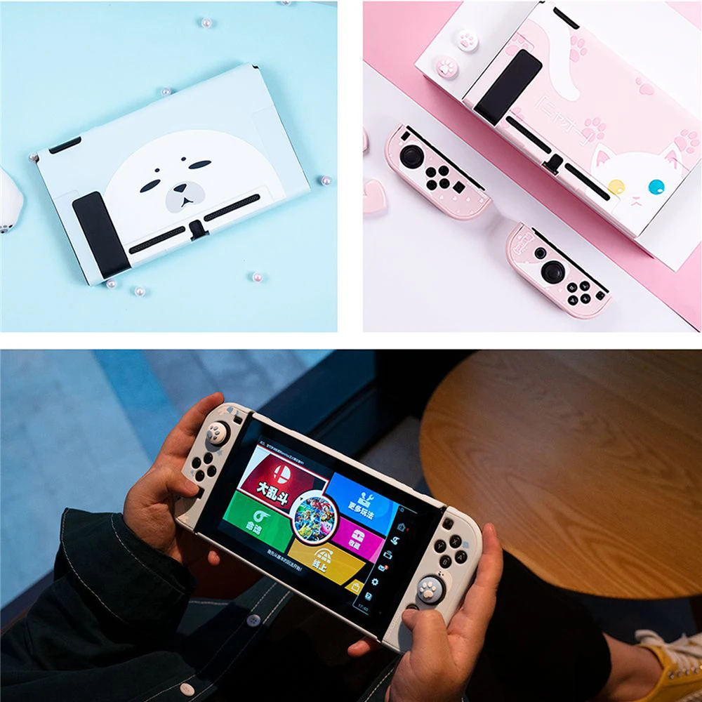 Joy-Con чехол Kawaii Cat розовый защитный корпус крышка Набор для Nintendo переключатель игровой консоли запасные части