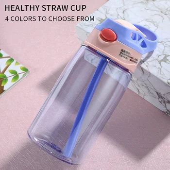 

4 Colors Baby Water Bottles New 380ML Straw Juice Drinking Bottle Infant Newborn Cup Children Learn Feeding BPA Free for Kids