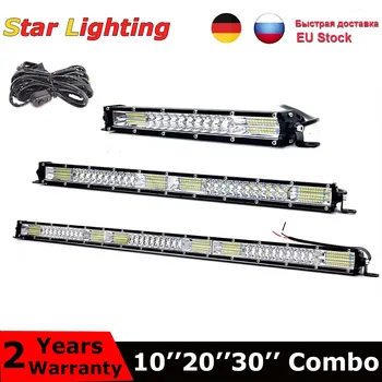 

9D 10'' 20'' 30 inch 180W 360W 540W Slim LED Work Light Bar Combo Offroad LED Light Bar for Tractor Boat 4WD Trucks ATV