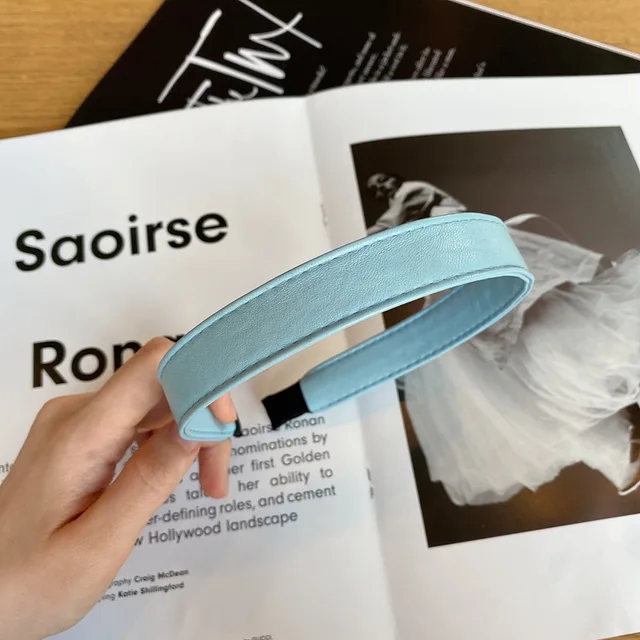 Vintage PU Leather Headband Hairbands Solid Headwear for Women Girls Fashion Hair Band Chic Hair Hoop Hair Accessories 10