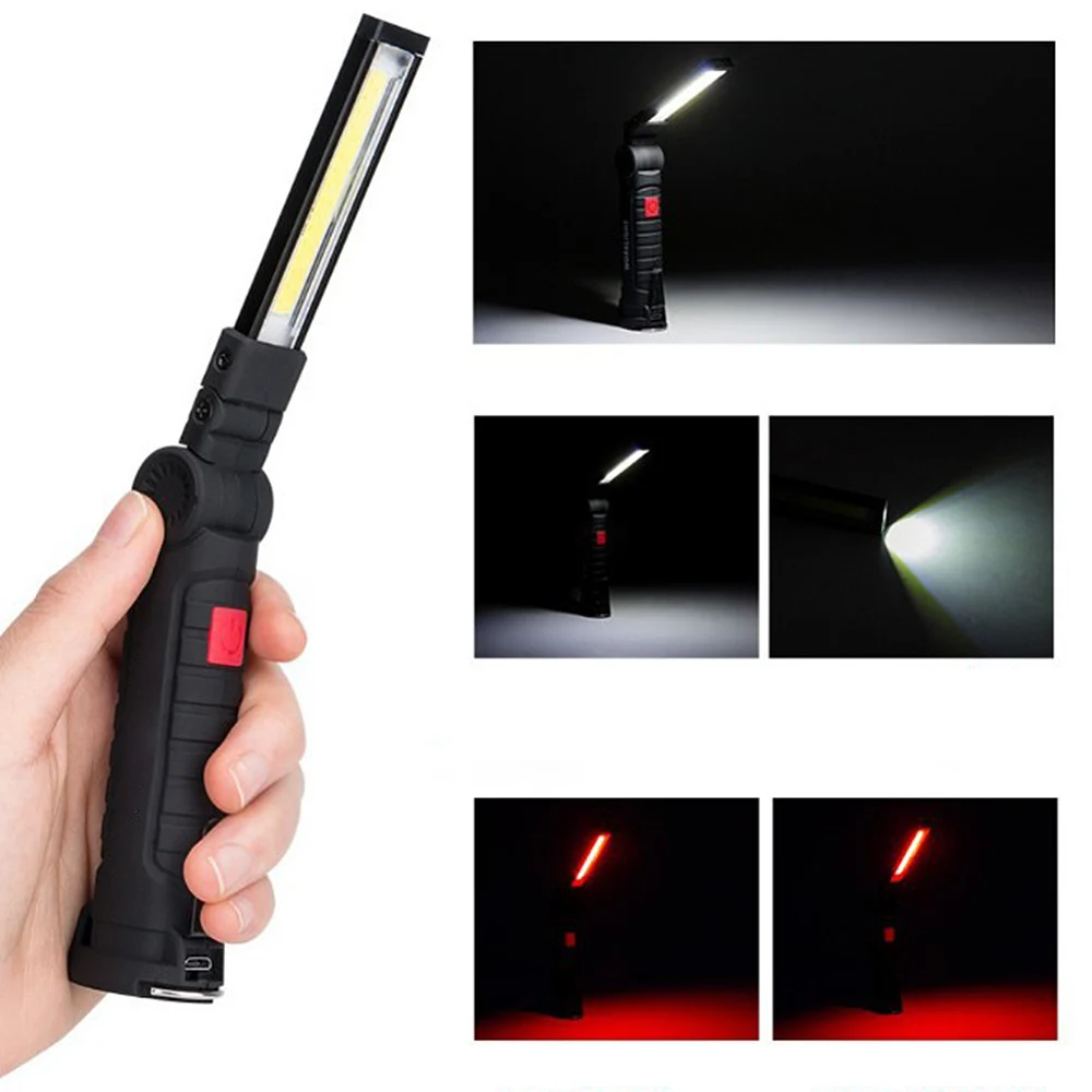 

LED Rechargeable Magnetic Torch Flexible Inspection Lamp Cordless Emergency Work Light for Camping Ligh built-in battery