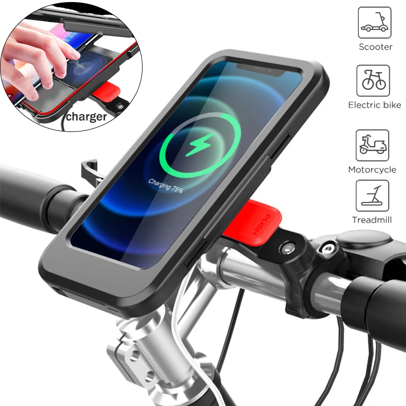 Supporto per Montaggio su Manubrio per Bici da Moto Borsa Impermeabile per Bici CAE Accessorio per Telefono GPS Antilog Supporto per Bici Impermeabile 黑红 