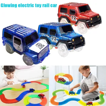 

Child Toy Car LED Light Up Jeep Cars Glow in the Dark Racing Track Accessories for Boys Girls BM88