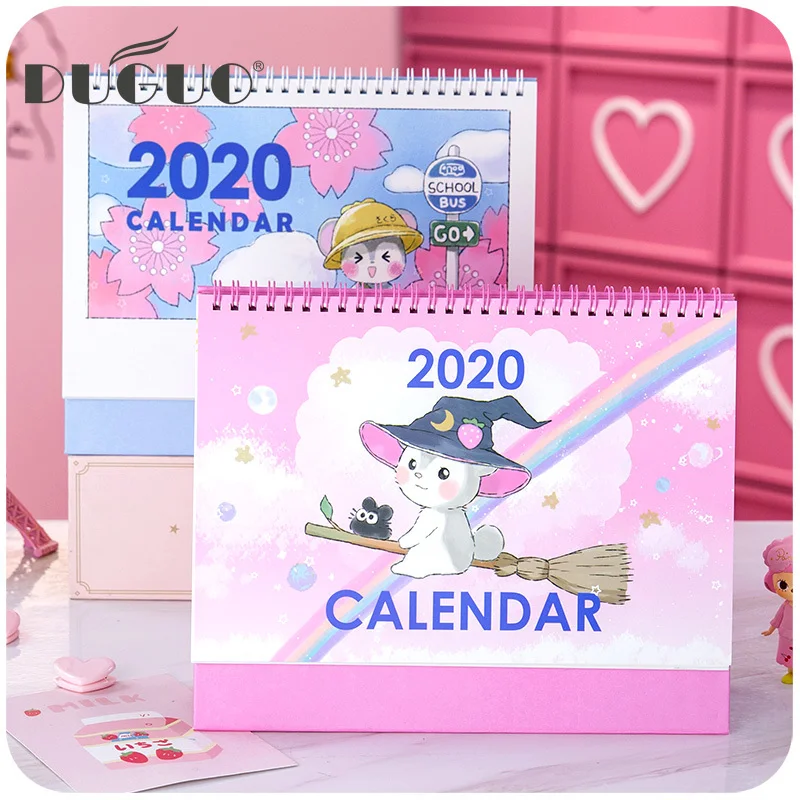 DUGUO cute stationery desk calendar 2020 creative simple small fresh desktop ornaments custom work | Канцтовары для офиса и