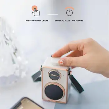 

Portable Bluetooth Speaker Mini Retro Camera Shape Wireless Speaker with Handle