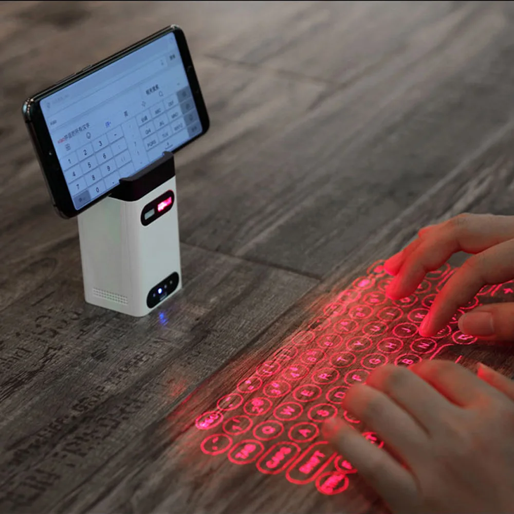 

Portable Bluetooth Wireless Laser Keyboard Virtual Projection Keyboard with Mouse Power bank Function for Android IOS Phone PC