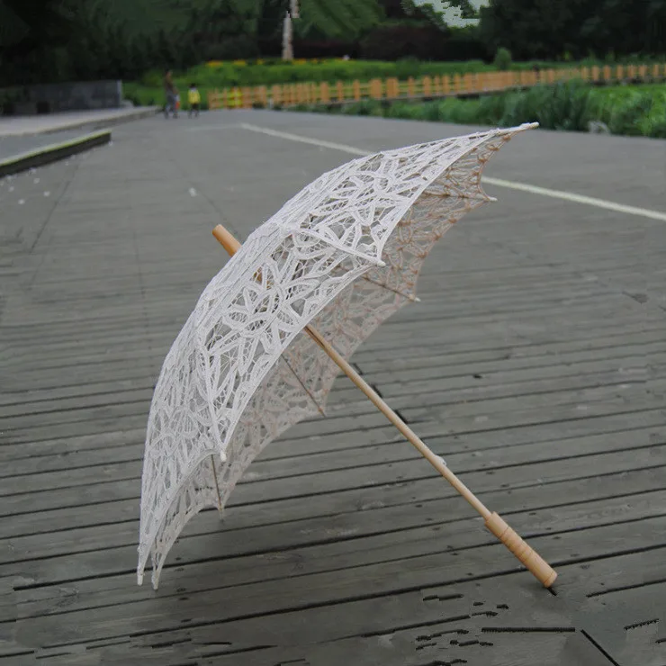 Модный зонт от солнца с кружевами, зонтик с вышивкой для невесты, белый и слоновой кости, Свадебный зонтик, Ombrelle Dentelle Parapluie Mariage