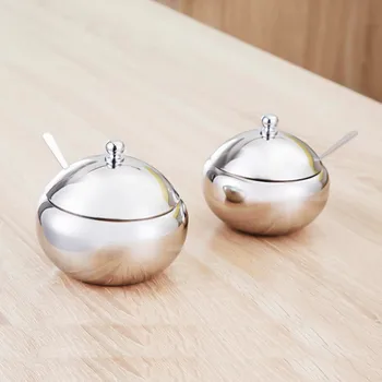 

New 1Pcs Stainless Steel Spice Jar Kitchen Gadgets Spice Pepper Shaker Spice Jar Rotating Cover Seasoning Can Salt Sugar Bottle