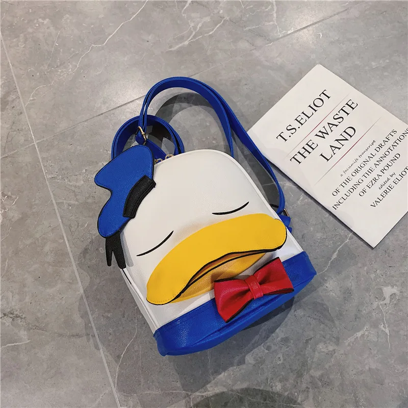 Детский рюкзак disney, Студенческая Повседневная сумка с рисунком Дональда Дака, милая сумка для мальчиков и девочек, детский сад, маленькая сумка для школы, ручная сумка - Цвет: Синий