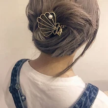 Модные большие металлические заколки для волос для купания, винтажные простые заколки-крабы для волос для женщин с Луной и звездой, аксессуары для волос, шпильки геометрической формы