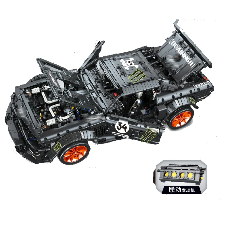 23009 Ford Mustang Hoonicorn RTR V2 гоночный автомобиль с функцией питания светодиодный светильник Technic 20102 MOC-22970 строительные блоки детские кирпичи