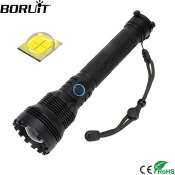 

BORUiT B72 LED Flashlight High Power 3000LM XHP70.2 Torch Type-C Rechargeable Power Bank Lantern 3-Mode Zoom Hunting Light