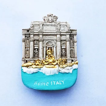 

Romantic Place Italy Rome Trevi Fountain Three-dimensional Architecture Travel Souvenir Refrigerator Magnetic Sticker