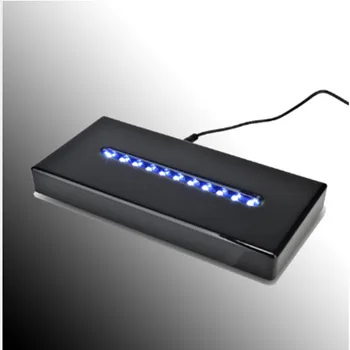 

Black satin finish Wooden Rectangle LED light bases for crystal