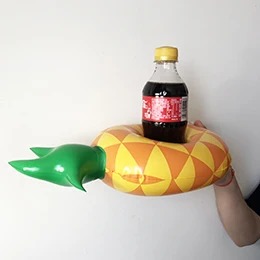 24 стиля мини надувной фрукт киви форма бассейн напиток держатель для бутылочек плавательная игрушка подставки для бутылка с жидким напитком - Цвет: Pineapple