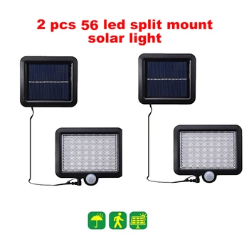 

2/4pcs Adjustable Solar Light 100/56/30 LED PIR Motion Sensor Solar Lamp Three Modes Remote Control Outdoor Garden Street Yard W
