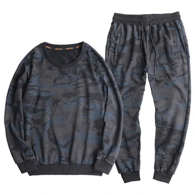 9788 blue 8XL софтшелл спортивный костюм набор для мужчин Весенняя теплая спортивная одежда для спортзала большая свободная одежда Новые камуфляжные толстовки мужские спортивные комплекты костюм - Цвет: 9788 blue