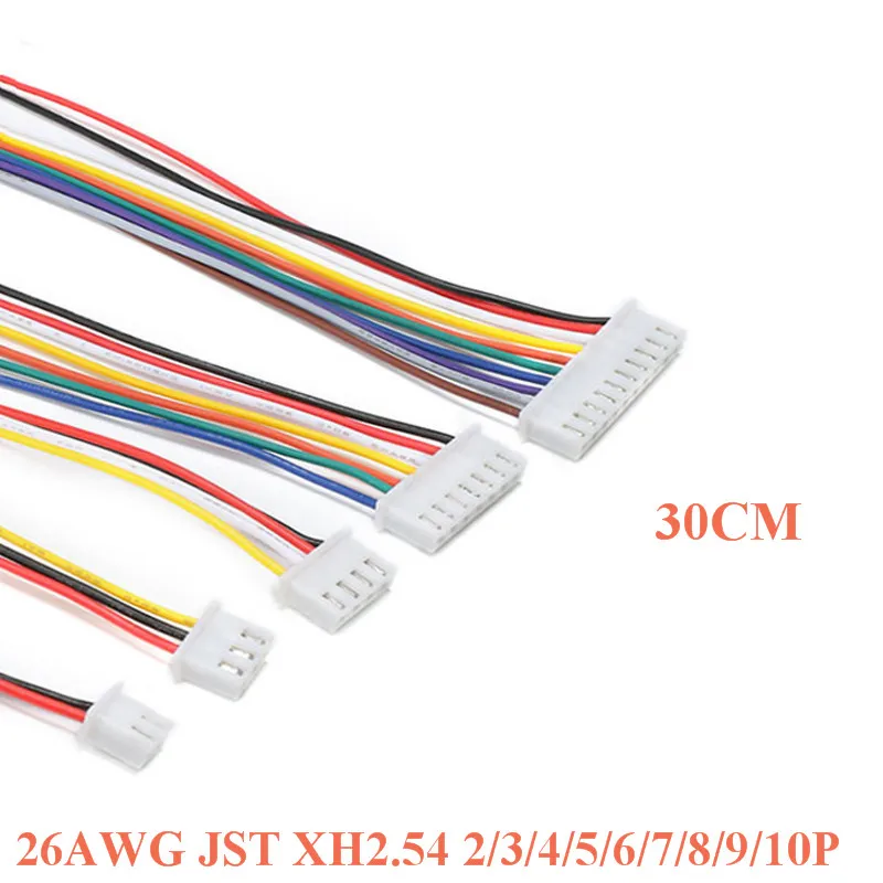 20 шт./лот 26AWG JST XH2.54 2/3/4/5/6/7/8/9/10P Pin XH 2.54 шаг 2,54 мм разъем с жильный кабель 300 мм 30 см Длина|Запасные части| | АлиЭкспресс