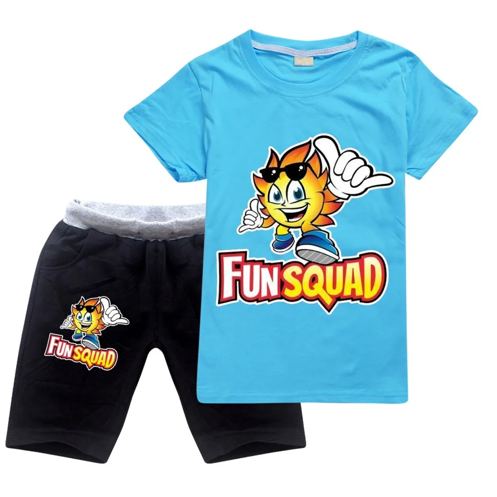 

Fun Squad Gaming Printing Boys T shirt Girls Summer T-shirt Kids Tee Shirt Tops T Shirt Children Clothes Pants 2pc