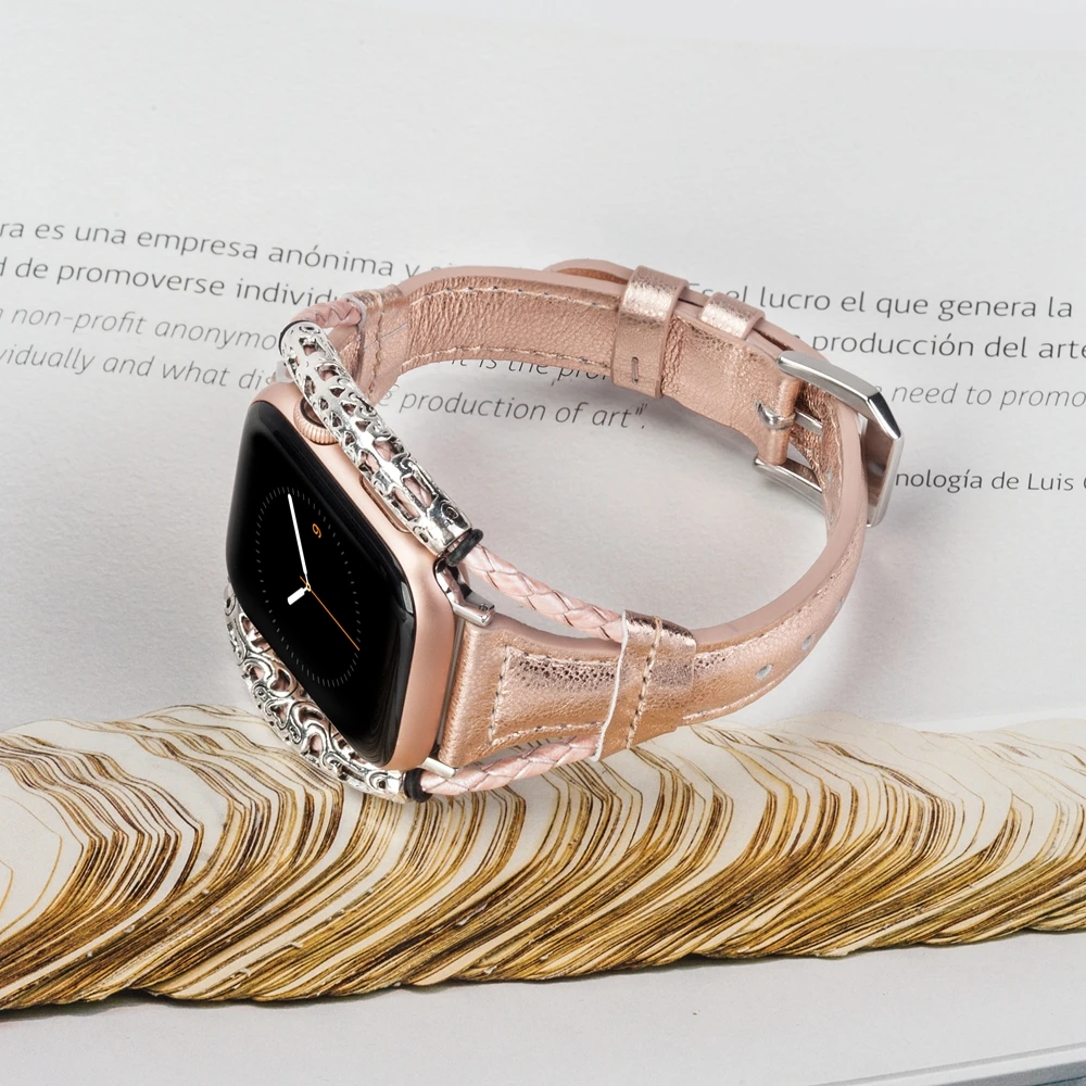 Старинный ремешок для Apple Watch Band кожаный 38 мм 44 мм 40 мм 42 мм сменный ремешок из натуральной кожи для iwatch 5/4/3/2/1