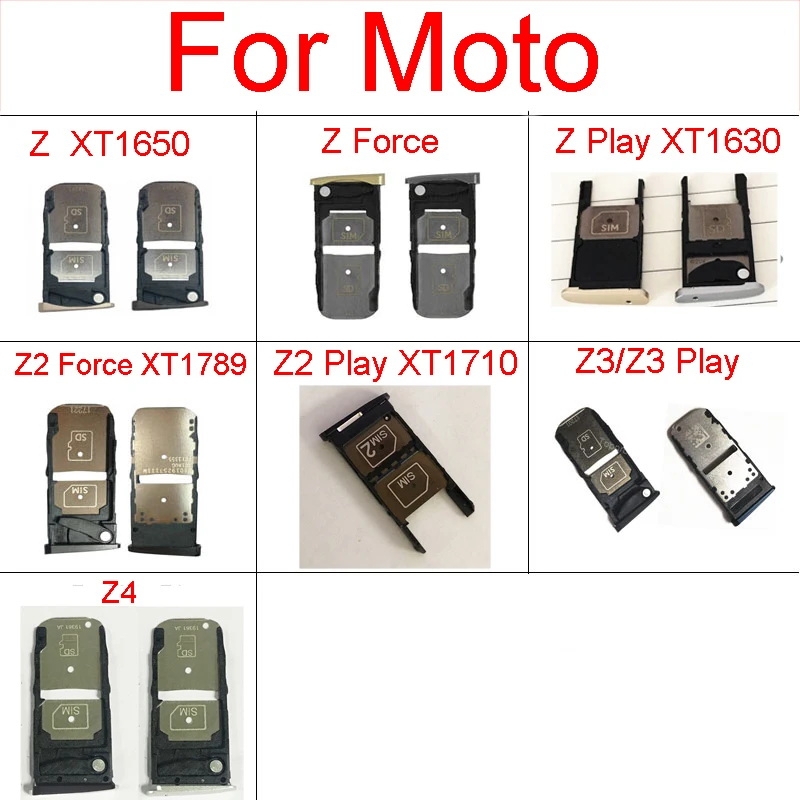 Sim Tray Holder For Motorola Moto Z Z2 Z3 Force Play Z4 Xt1630 Xt1789 Xt1710 Sim Memory Card Adpter Replacement Part - Mobile Phone Flex Cables - AliExpress