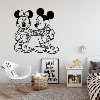 

Funny mickey mouse Vinyl Wallpaper Decorative for Living Room Company School Office Decoration Wall Stickers Wallpaper