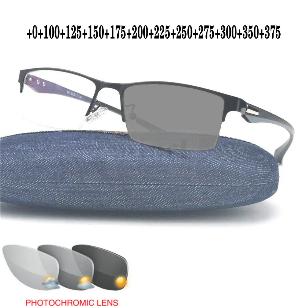 Фирменный дизайн прогрессивные многофокусные очки переходные фотохромные солнцезащитные очки для чтения мужские диоптрий с коробкой FML