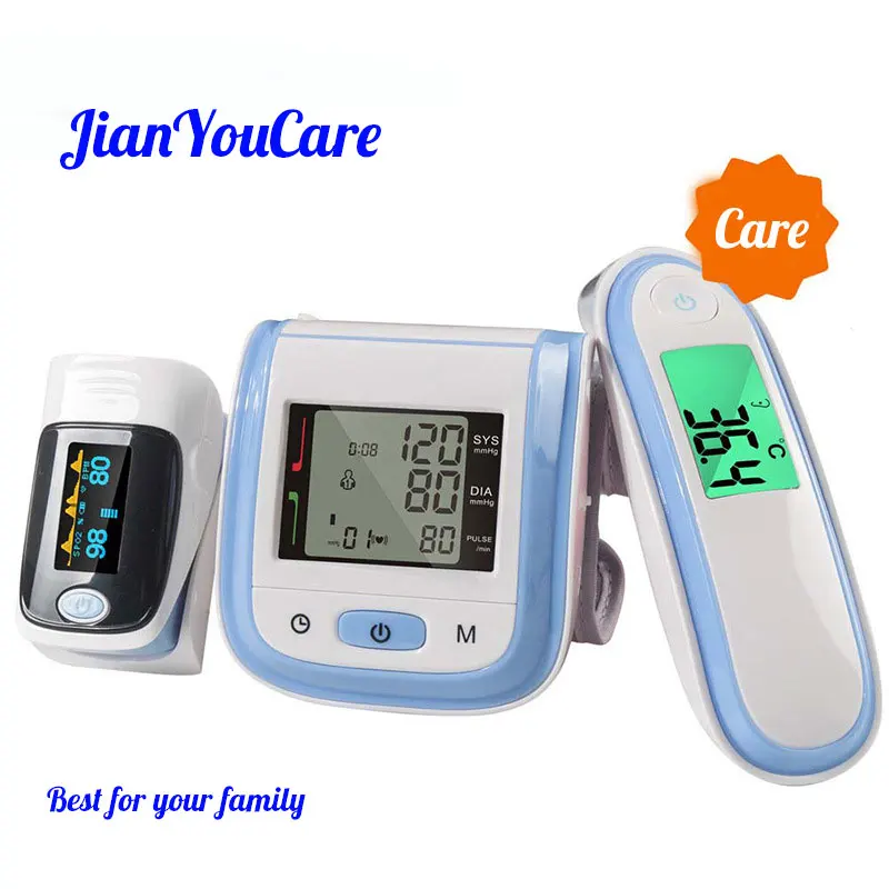 

Fingertip Pulse Oximeter SpO2 Wrist Blood Pressure Monitor Ear forhead Infrared Thermometer portable Family Health Care Group
