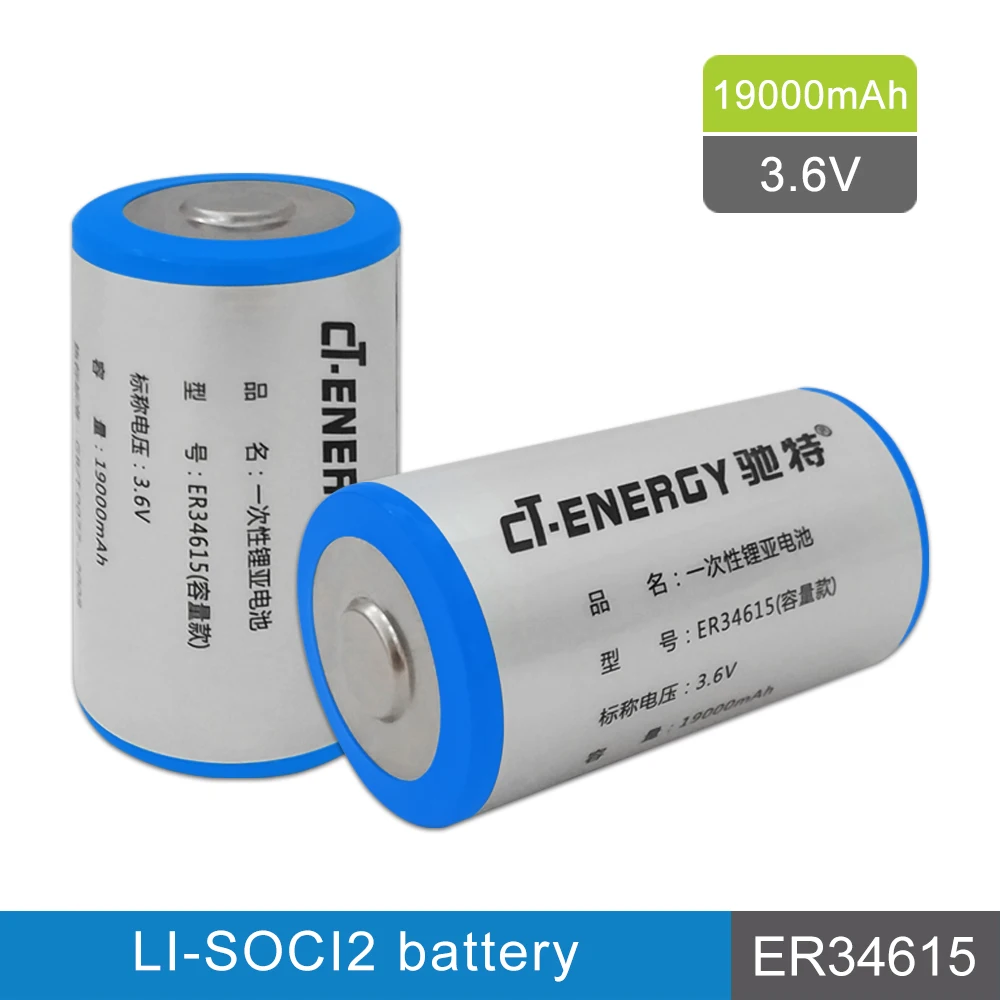 CT-ENERGY ER34615 LiSOCI2 3,6 V 19000 мА/ч, литий Батарея 4 шт./компл