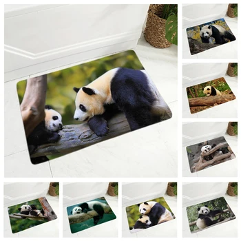 

Super Soft Flannel Cute China Panda Doormat Non-Slip 40x60cm Rug Dining Hall Rug Decor Animal Floor Door Mat for Children Room