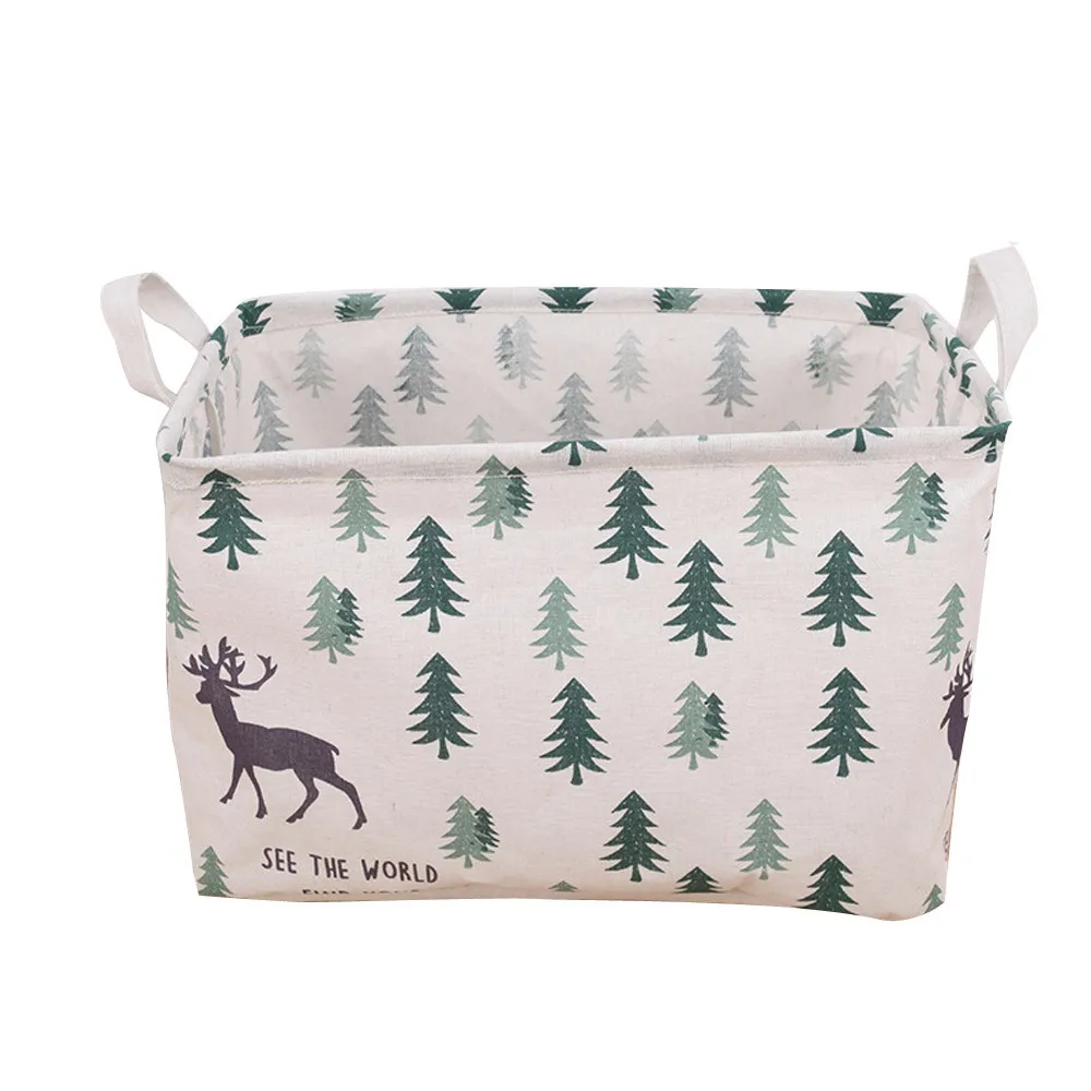 Waterproof Canvas Laundry Clothes Desktop Debris Basket Storage Box Folding cajas organizadoras de plastico