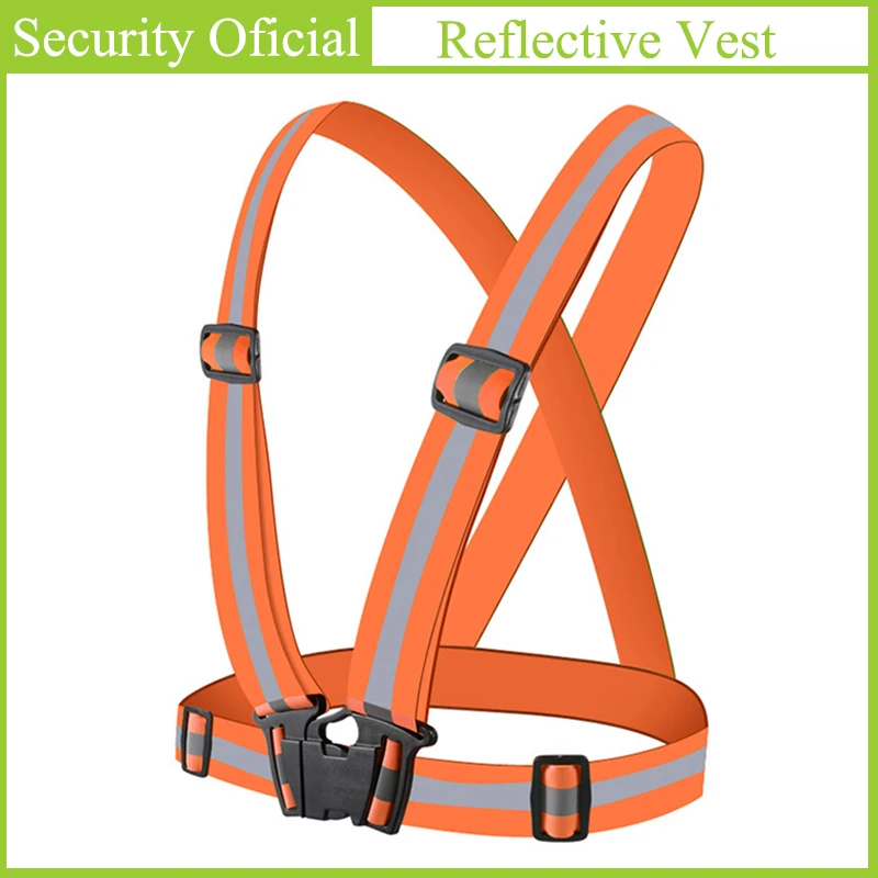 Chalecos reflectantes ajustables para hombre y mujer, chaleco de seguridad de alta visibilidad con elasticidad reflectante protectora para correr de noche y deportes al aire libre
