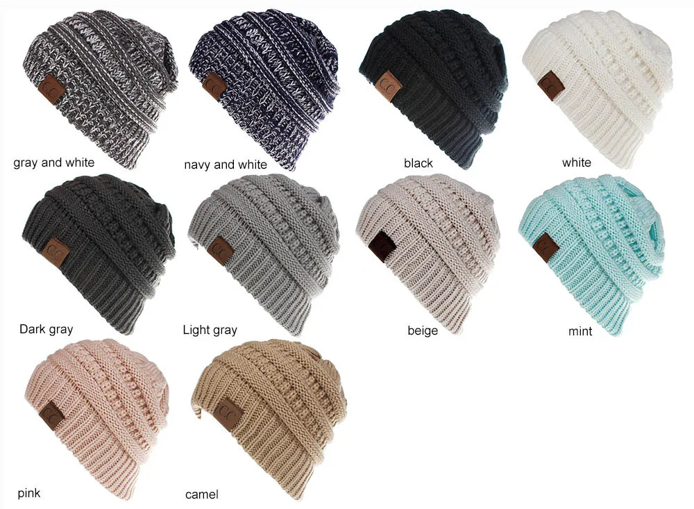 Однотонные вязаные шерстяные женские шапки с маркировкой «конский хвост», европейские и американские спортивные головные уборы, рождественские банты для волос