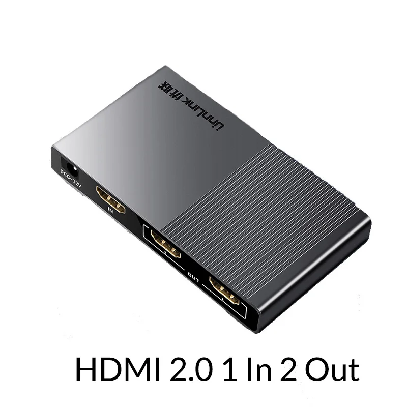 Unnlink HDMI разветвитель 1X2 1X4 HDMI2.0 UHD4K@ 60H 18 Гбит/с 444 HDCP 2,2 HDR 1 в 2 4 выход для Светодиодный tv MI Box переключатель PS4 xBox проектор - Цвет: HDMI 2.0 1X2