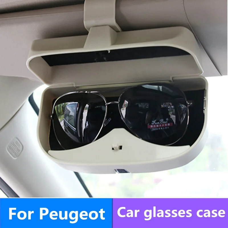 

Car Sunglasses Case Holder Glasses Box Storage For Peugeot 206 307 406 407 207 208 308 508 2008 3008 4008 6008 301 408