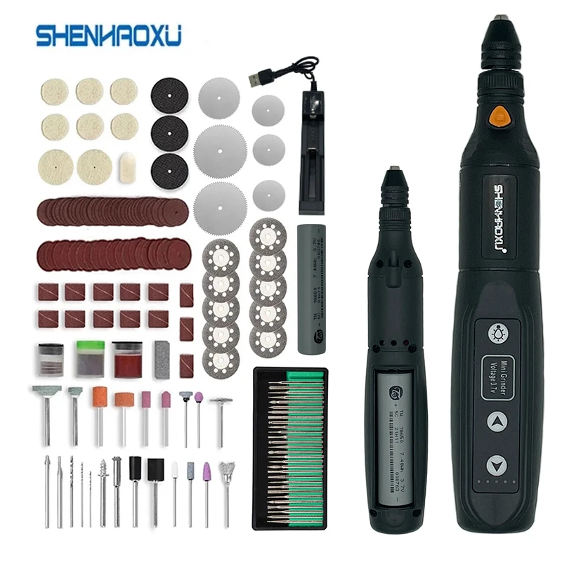 Trapano Elettrico A Batteria Smerigliatrice Ricaricabile Rimovibile Incisione A Batteria Lavorazione Del Legno Led 5 Velocità Utensile Rotante Dremel 