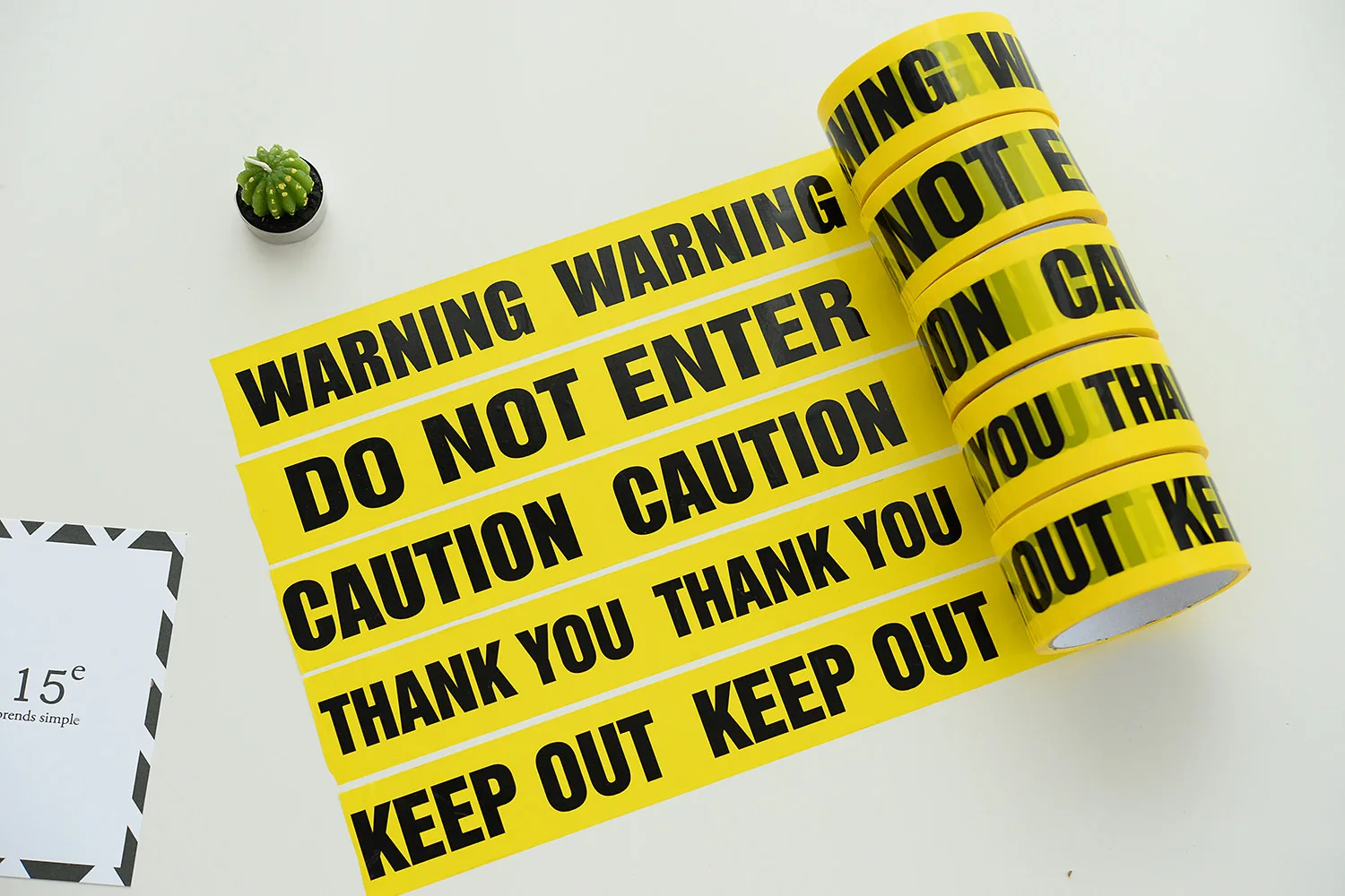 Warning Tape Thank You Keep Out Caution Black Lettering On Yellow Background Twill Factory, School, Office And Other Public Plac