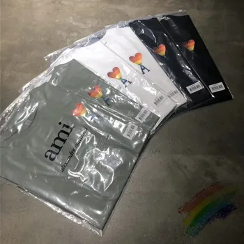 

Rainbow Embroidery AMI Alexandre Mattiussi T-shirt Summer Spring Men Women T-shirts AMI Alexandre Mattiussi Tee