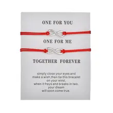 2 шт./компл. Вместе навсегда любовь, бесконечность, браслет для любителей Красная Нить пара Браслеты Для женщин Для мужчин пожелание, ювелирное изделие, подарок