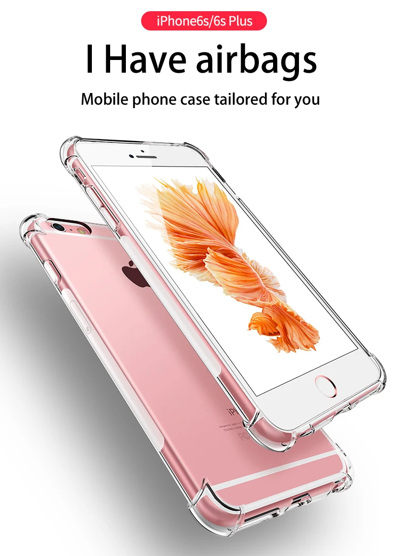 

Funda protectora de telйfono de 360 ° airbag para iphone7 7 plus fundas suaves de TPU para iphone5 5S 6 6 s 6 8 plus HD tpu capa