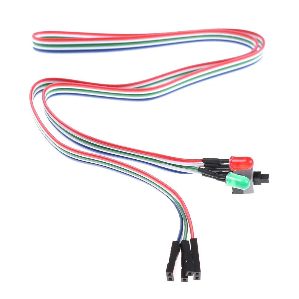 1pcs PC Desktop Computer Case ATX Power On Reset Switch Cable With HDD LED Light R06 Wholesale