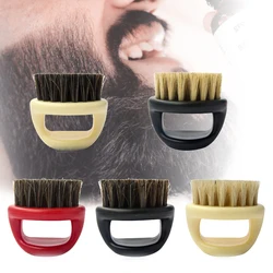 Senior Men'S Ring Design Horse Bristle Brush With Plastic Handle For Facial Beard Cleaning Brush Styling Tool