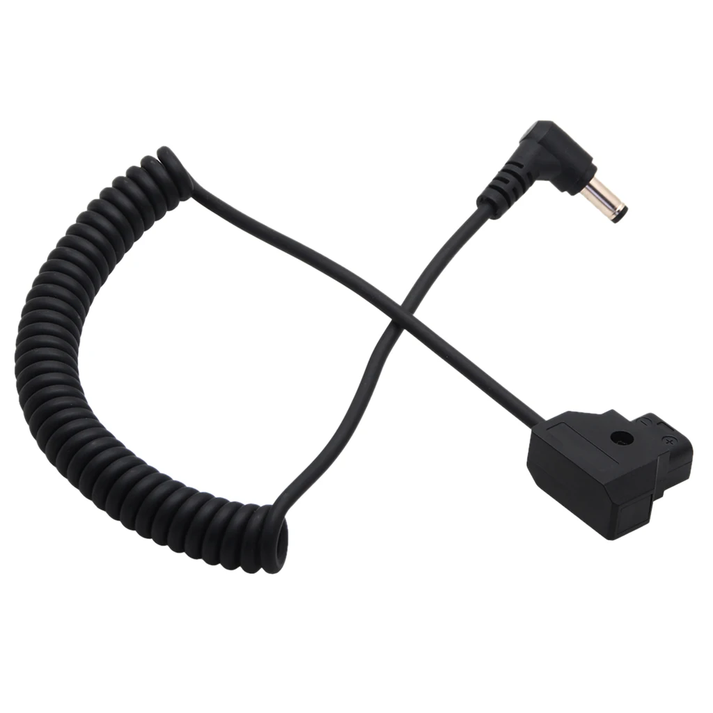 Coiled D-Tap Male to DC Plug Cable for DSLR Rig Power V-Mount Anton Battery