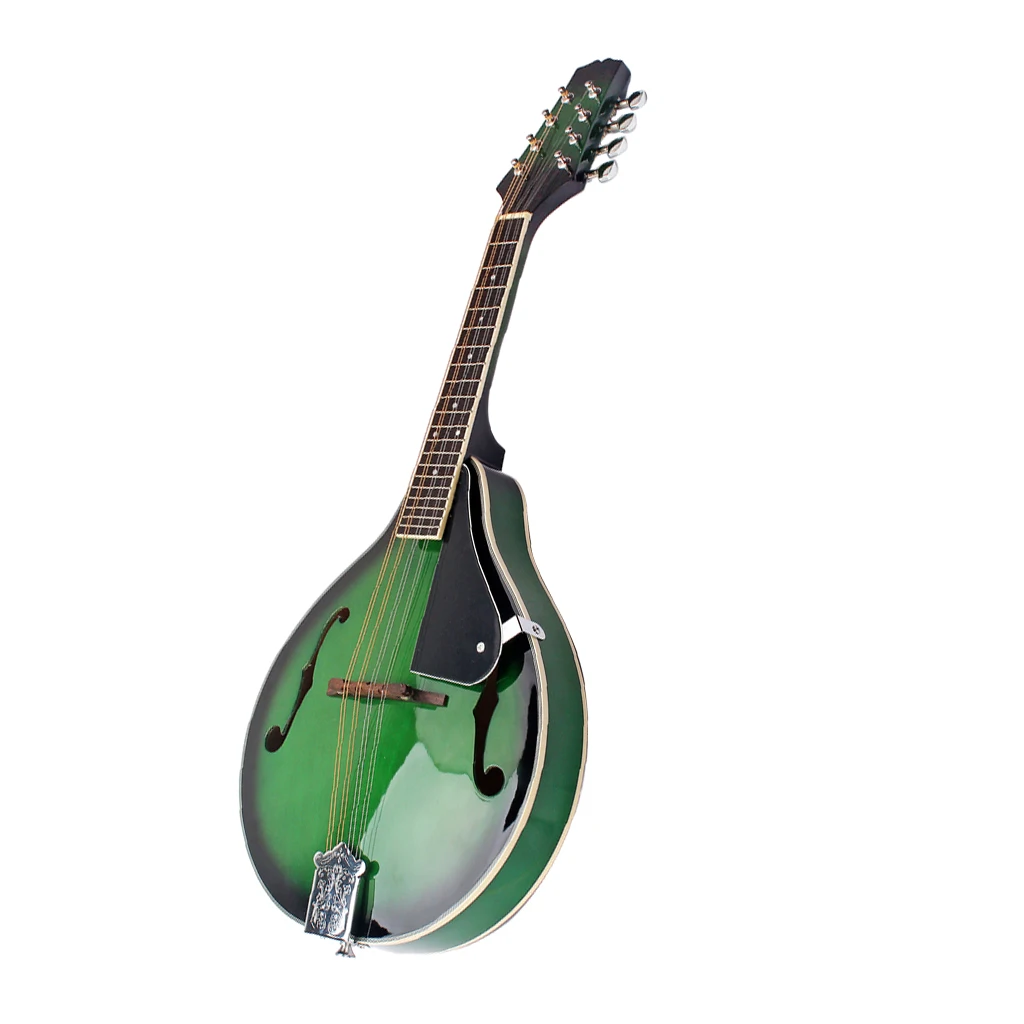 Mandolin A Style Acoustic 22 Fret Wooden Vintage Mandolins Instrument 8 String with Carry Storage Bag Green for Kids Beginner Adults 