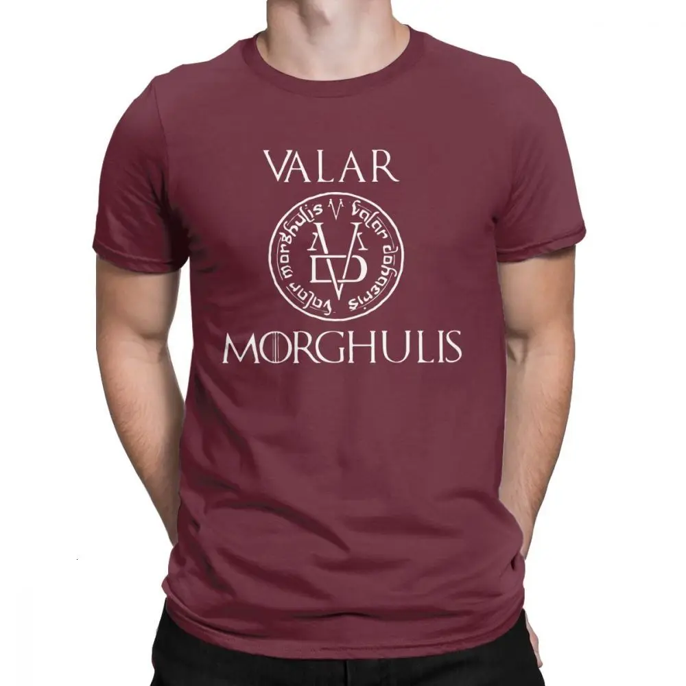 Burgundy Футболки one yona Игра престолов Valar Moghulis реглан футболки мужские Новое поступление Топы винтажные с вырезом лодочкой хлопковые футболки - Цвет: Burgundy