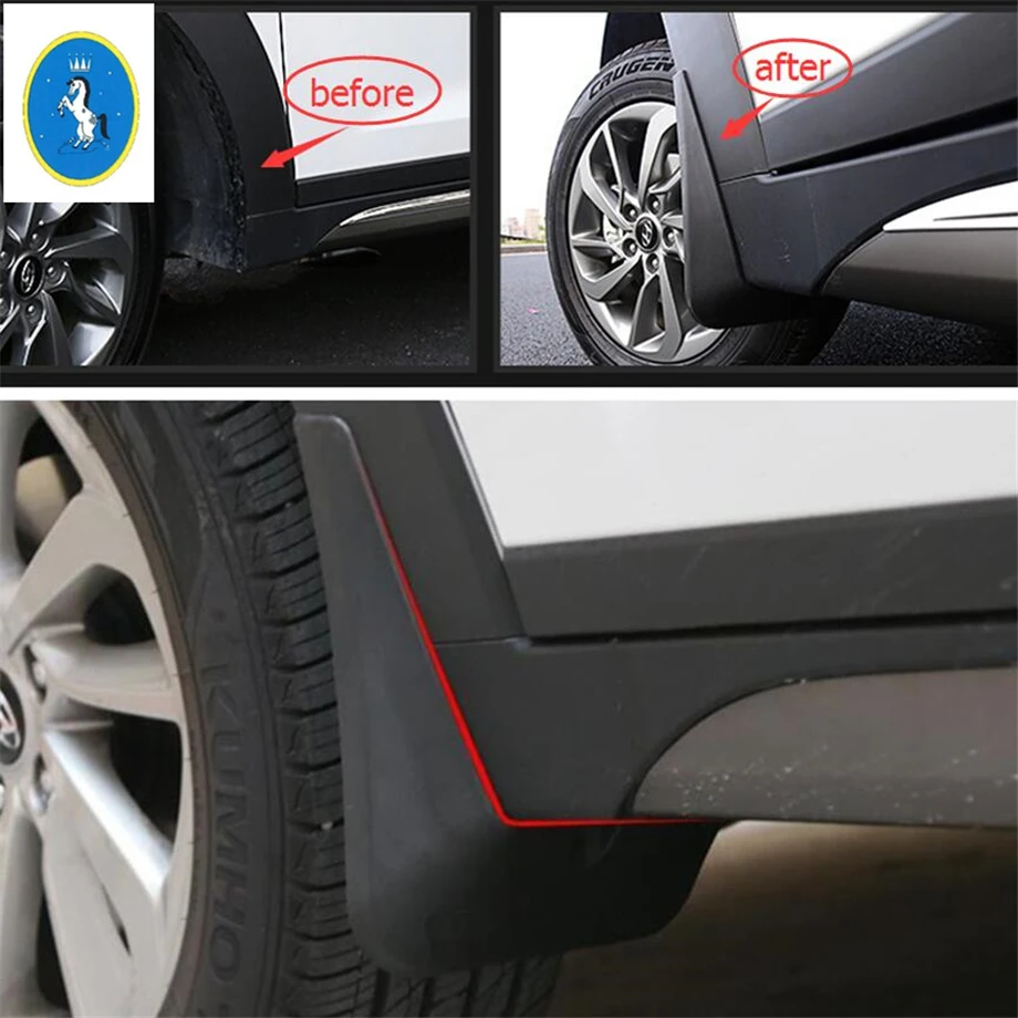 Yimaautotrim черные пластиковые передние+ задние брызговики Брызговики 4 шт. подходят для hyundai Tucson