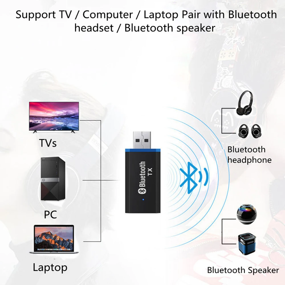 Bluetooth Adapter USB 5.0 Blutooth Adapter Plug And Play For PC TV BT Speaker Headphone 3.5mm AUX RCA Jack Audio Wireless Bluetooth Transmitter
