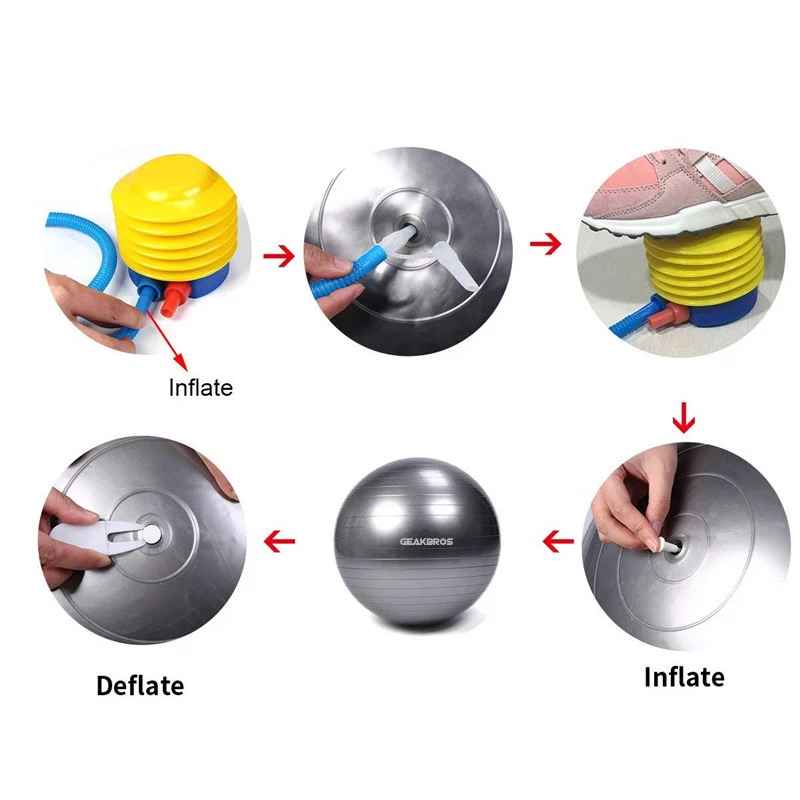 Sports Yoga Balls Set Exercise Pilates Fitness Gym Home Stability Ball Balance Strength Workout Massage Training Ball 55cm 65cm