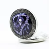 New Fashion Carving Skull Flame Death Quartz Pocket Watch with Necklace Chain Gifts Boys ► Photo 2/6